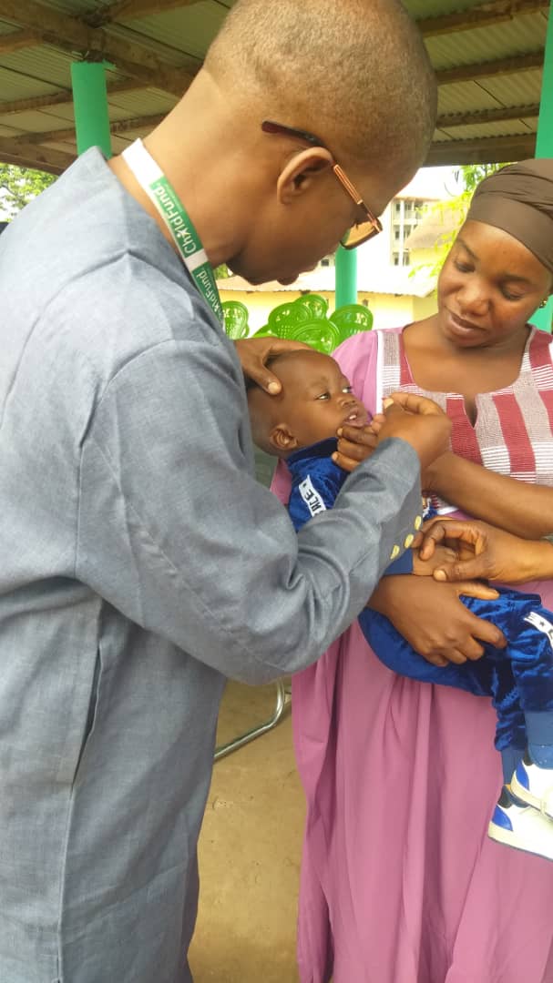 A child receives critical health treatment at a clinic supported by ChildFund.